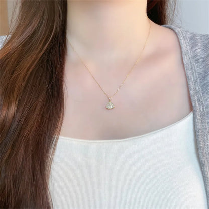 0.19 ctw Pavé Round-Cut Lab-Grown Diamond Necklace in 18K Yellow Gold