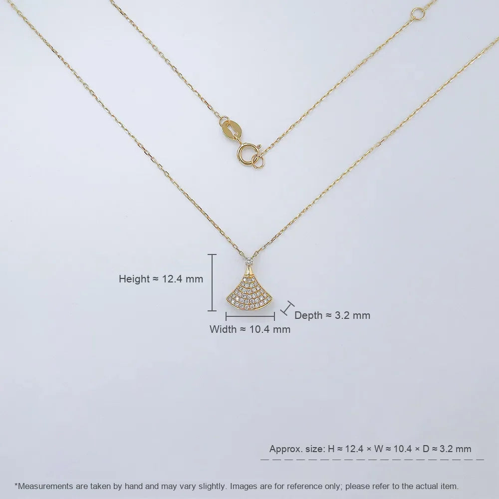0.19 ctw Pavé Round-Cut Lab-Grown Diamond Necklace in 18K Yellow Gold