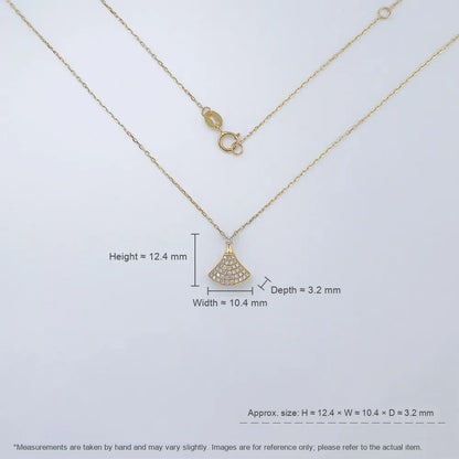 0.19 ctw Pavé Round-Cut Lab-Grown Diamond Necklace in 18K Yellow Gold