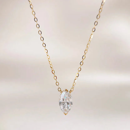 1.07 ct Celestial Adjustable Marquise-Cut Lab-Grown Diamond Necklace in 18K Yellow Gold