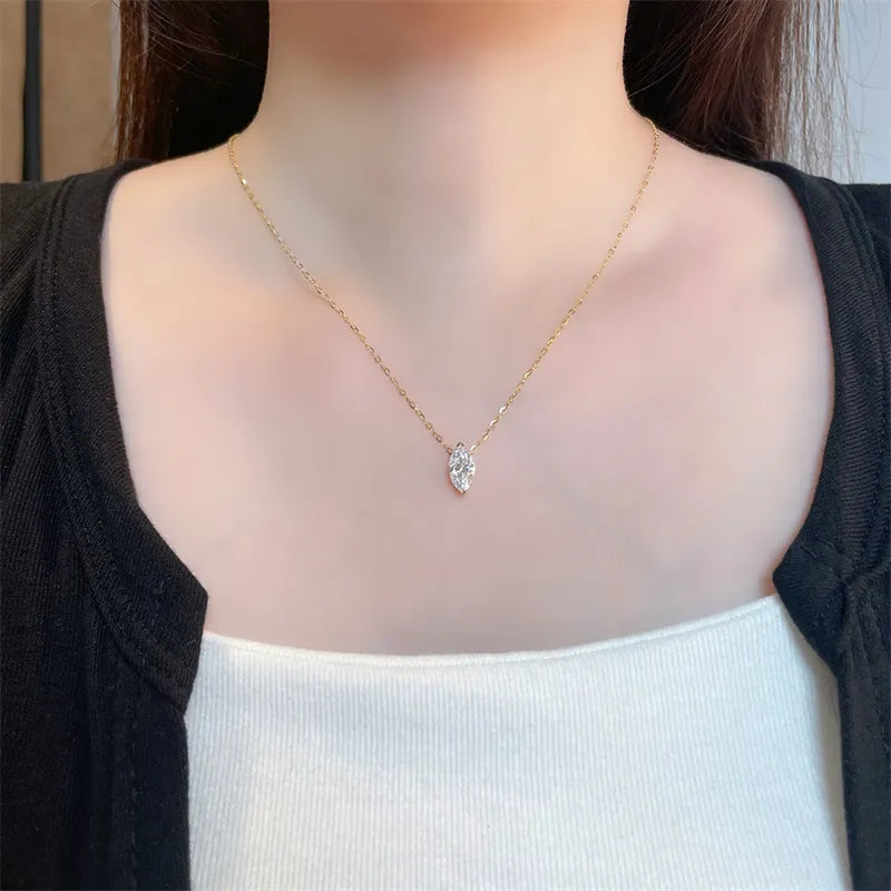 1.07 ct Celestial Adjustable Marquise-Cut Lab-Grown Diamond Necklace in 18K Yellow Gold