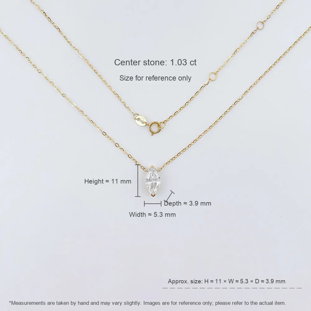 1.07 ct Celestial Adjustable Marquise-Cut Lab-Grown Diamond Necklace in 18K Yellow Gold