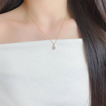 1.02 ct Minimalist Adjustable Pear-Cut Lab-Grown Diamond Necklace in 18K Yellow Gold – APYN0253-Y