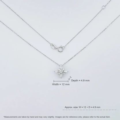 0.55 ctw Snowflake Pavé Round-Cut Lab-Grown Diamond Necklace in 18K White Gold