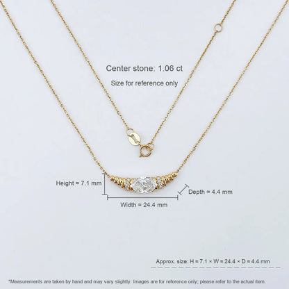 1.06 ct Vintage Adjustable Oval-Cut Lab-Grown Diamond Necklace in 18K Yellow Gold