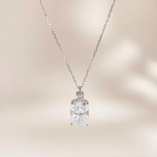 3 ct Vintage Adjustable Radiant-Cut Lab-Grown Diamond Necklace in 18K White Gold