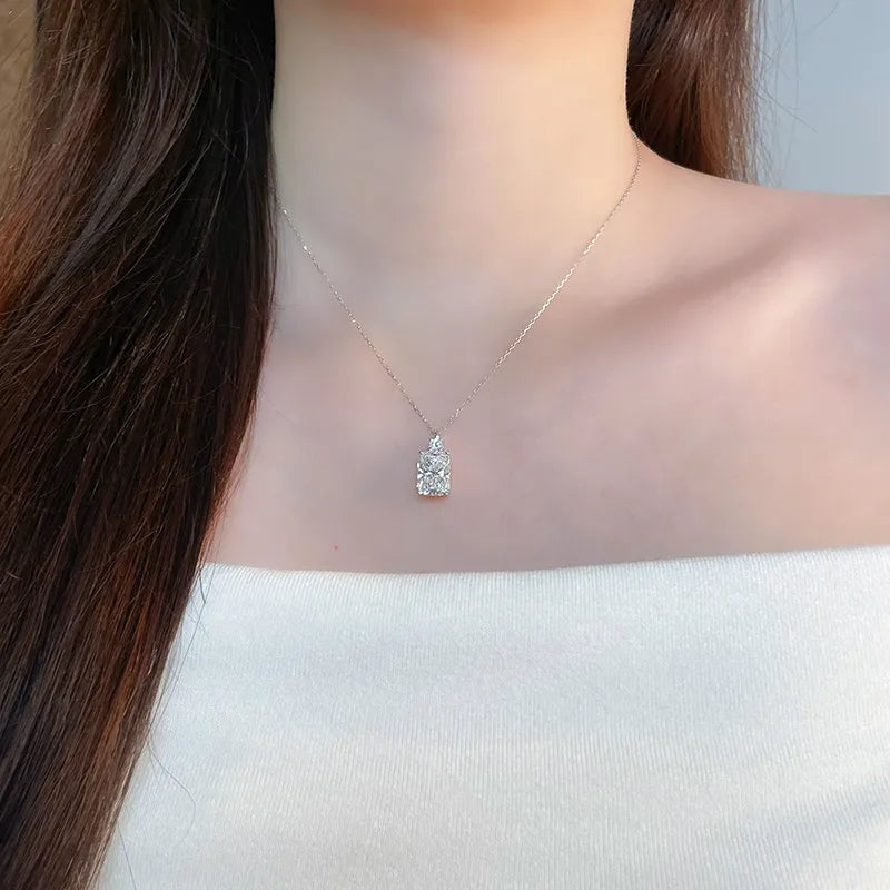 3 ct Vintage Adjustable Radiant-Cut Lab-Grown Diamond Necklace in 18K White Gold