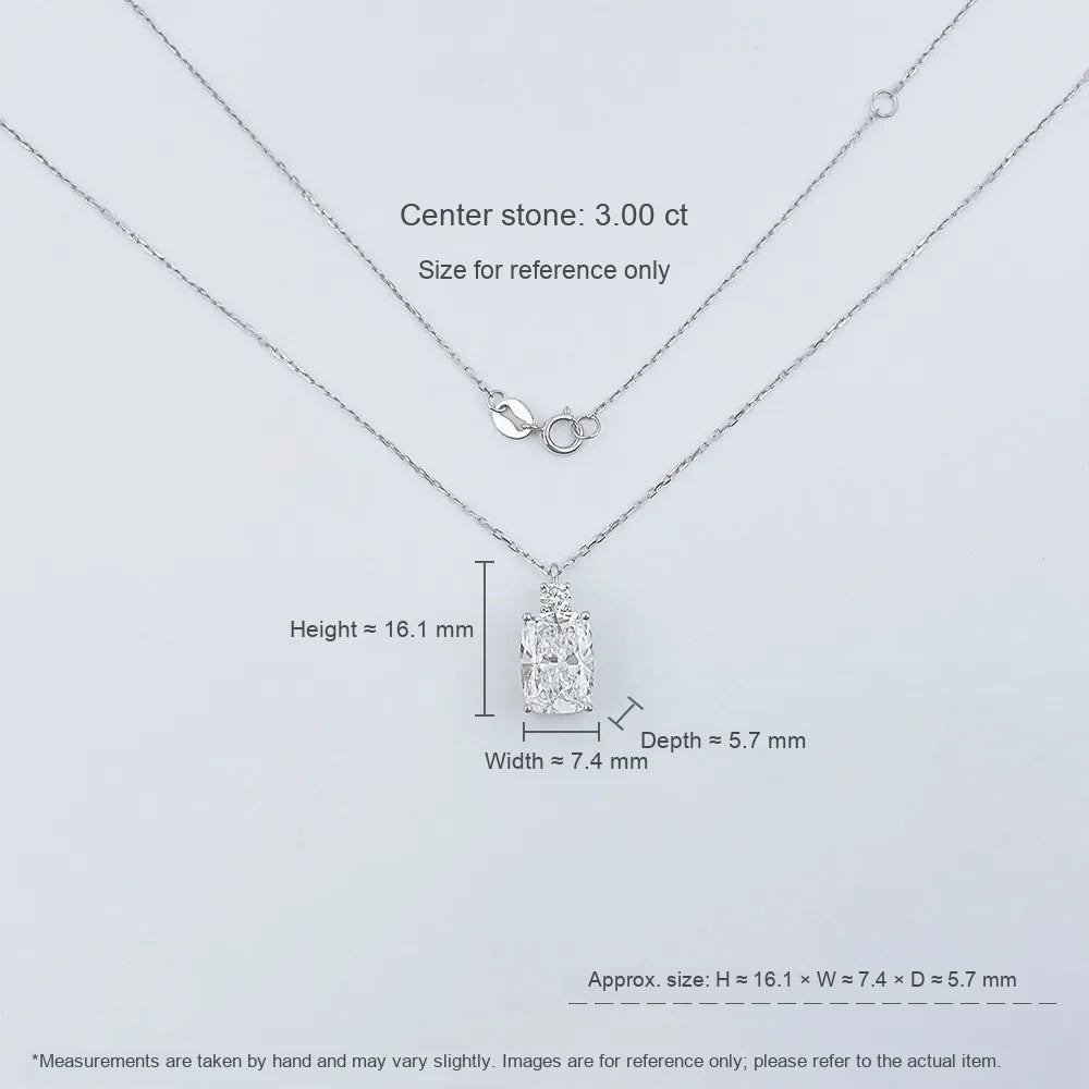 3 ct Vintage Adjustable Radiant-Cut Lab-Grown Diamond Necklace in 18K White Gold
