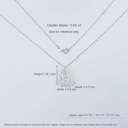 3 ct Vintage Adjustable Radiant-Cut Lab-Grown Diamond Necklace in 18K White Gold