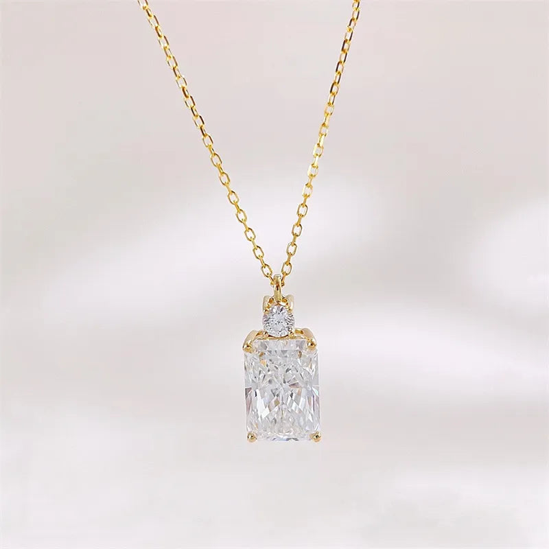 3.03 ct Vintage Adjustable Radiant-Cut Lab-Grown Diamond Necklace in 18K Yellow Gold