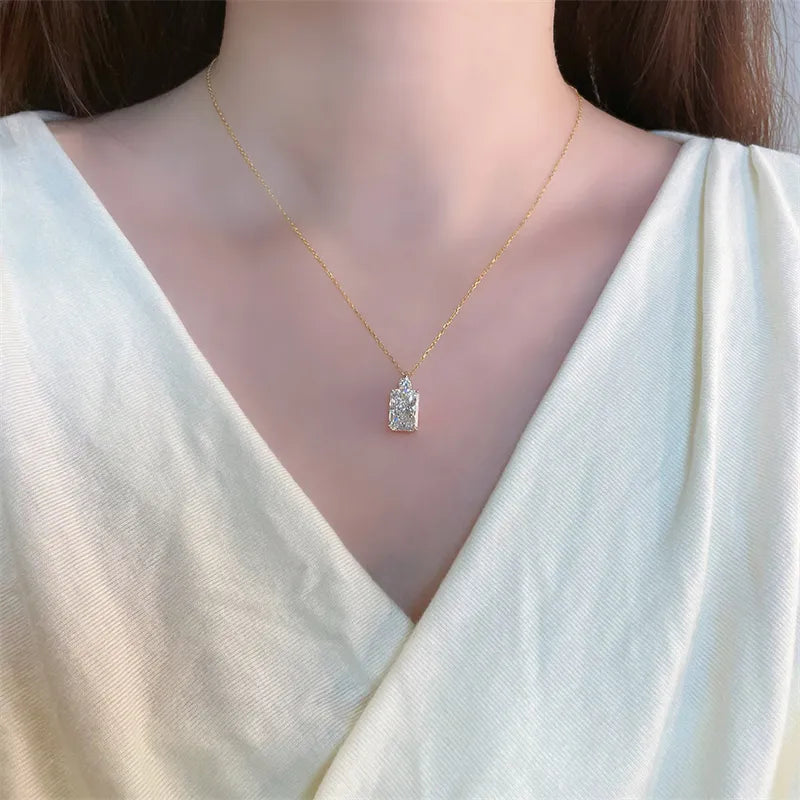 3.03 ct Vintage Adjustable Radiant-Cut Lab-Grown Diamond Necklace in 18K Yellow Gold