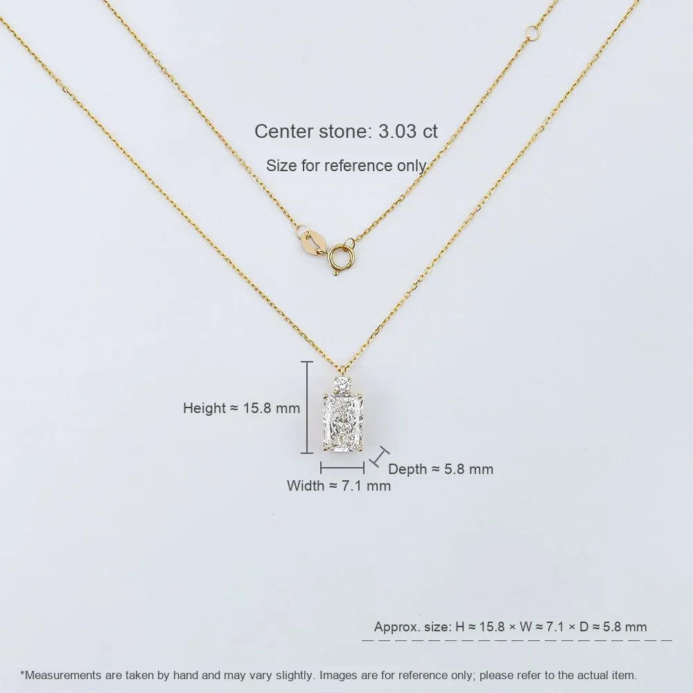 3.03 ct Vintage Adjustable Radiant-Cut Lab-Grown Diamond Necklace in 18K Yellow Gold