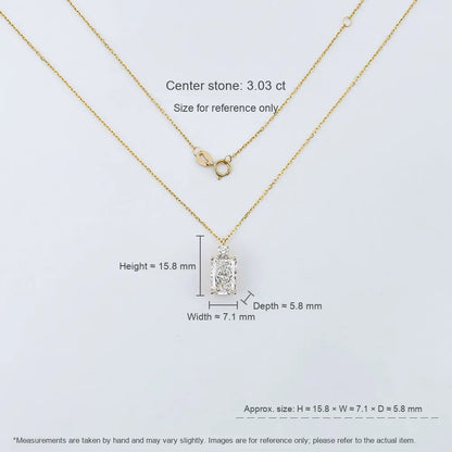 3.03 ct Vintage Adjustable Radiant-Cut Lab-Grown Diamond Necklace in 18K Yellow Gold