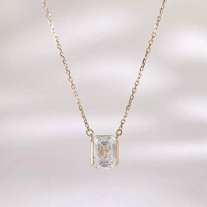 2.05 ct Celestial Emerald-Cut Lab-Grown Diamond Necklace in 18K Yellow Gold – APYN0257-Y