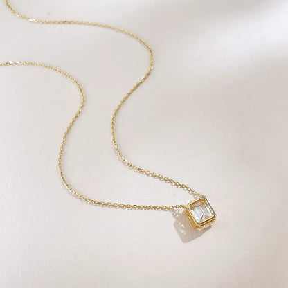 2.05 ct Celestial Emerald-Cut Lab-Grown Diamond Necklace in 18K Yellow Gold – APYN0257-Y