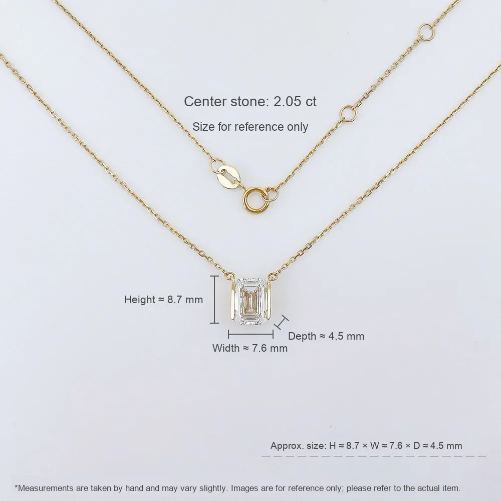 2.05 ct Celestial Emerald-Cut Lab-Grown Diamond Necklace in 18K Yellow Gold – APYN0257-Y