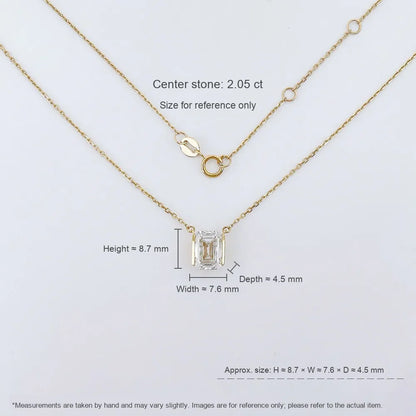 2.05 ct Celestial Emerald-Cut Lab-Grown Diamond Necklace in 18K Yellow Gold – APYN0257-Y