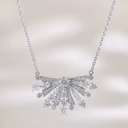 0.31 ct Pavé Mixed-Cut Lab-Grown Diamond Necklace in 18K White Gold – APYN0258-W