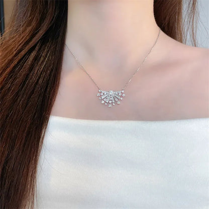 0.31 ct Pavé Mixed-Cut Lab-Grown Diamond Necklace in 18K White Gold – APYN0258-W