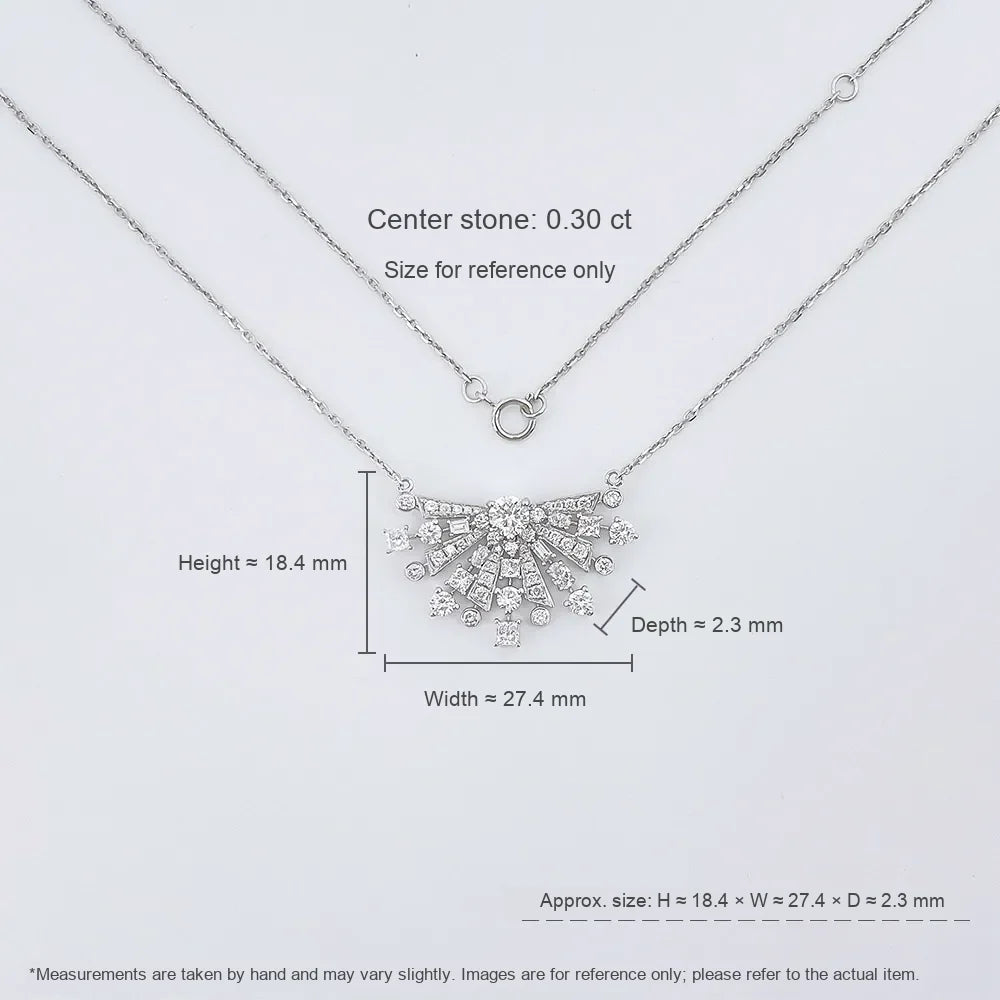 0.31 ct Pavé Mixed-Cut Lab-Grown Diamond Necklace in 18K White Gold – APYN0258-W