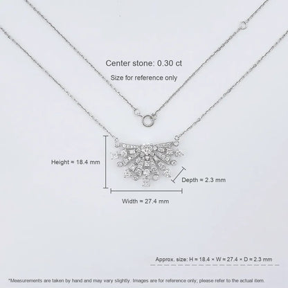 0.31 ct Pavé Mixed-Cut Lab-Grown Diamond Necklace in 18K White Gold – APYN0258-W