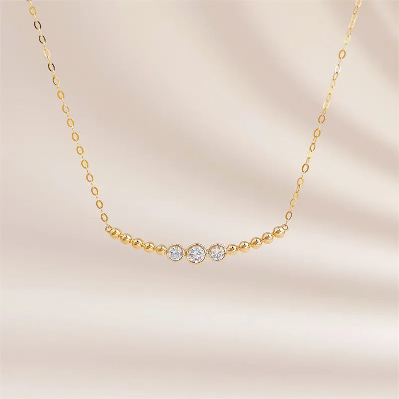 0.25 ctw Adjustable Round-Cut Lab-Grown Diamond Necklace in 18K Yellow Gold – APYN0259-Y