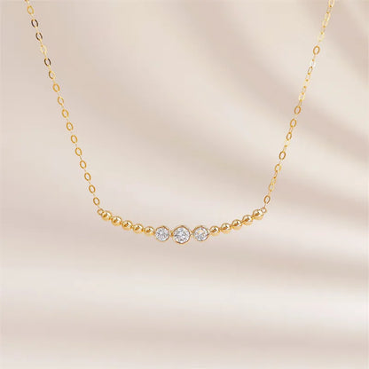 0.25 ctw Adjustable Round-Cut Lab-Grown Diamond Necklace in 18K Yellow Gold – APYN0259-Y