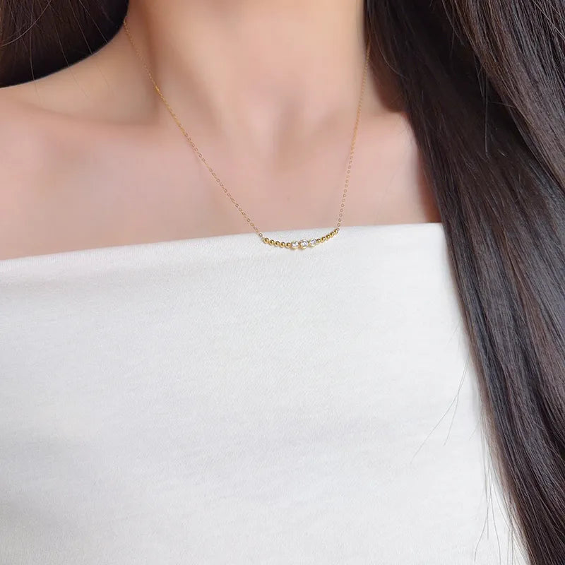 0.25 ctw Adjustable Round-Cut Lab-Grown Diamond Necklace in 18K Yellow Gold – APYN0259-Y