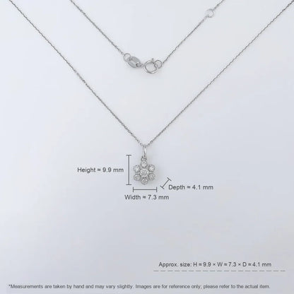 0.33 ctw Floral Adjustable Round-Cut Lab-Grown Diamond Necklace in 18K White Gold