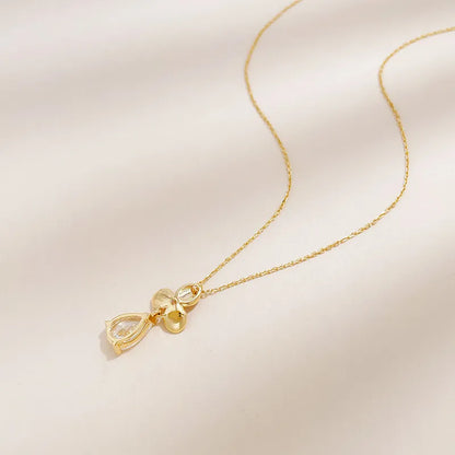 1 ct Floral Adjustable Pear-Cut Lab-Grown Diamond Necklace in 18K Yellow Gold