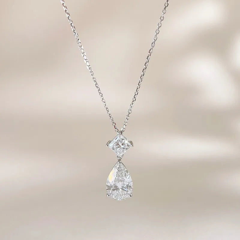 2.02 ct Minimalist Adjustable Mixed-Cut Lab-Grown Diamond Necklace in 18K White Gold