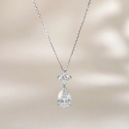 2.02 ct Minimalist Adjustable Mixed-Cut Lab-Grown Diamond Necklace in 18K White Gold