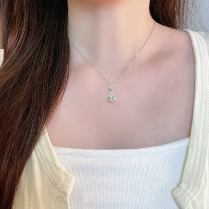 2.02 ct Minimalist Adjustable Mixed-Cut Lab-Grown Diamond Necklace in 18K White Gold