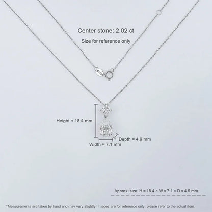 2.02 ct Minimalist Adjustable Mixed-Cut Lab-Grown Diamond Necklace in 18K White Gold