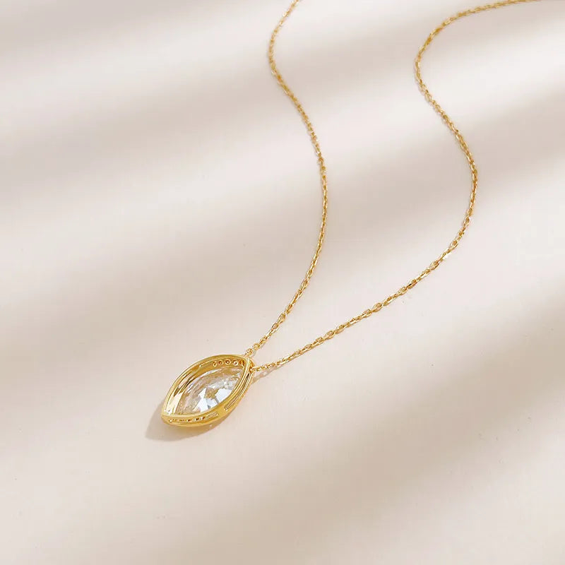 2.36 ct Minimalist Marquise-Cut Lab-Grown Diamond Necklace in 18K Yellow Gold – APYN0266-Y