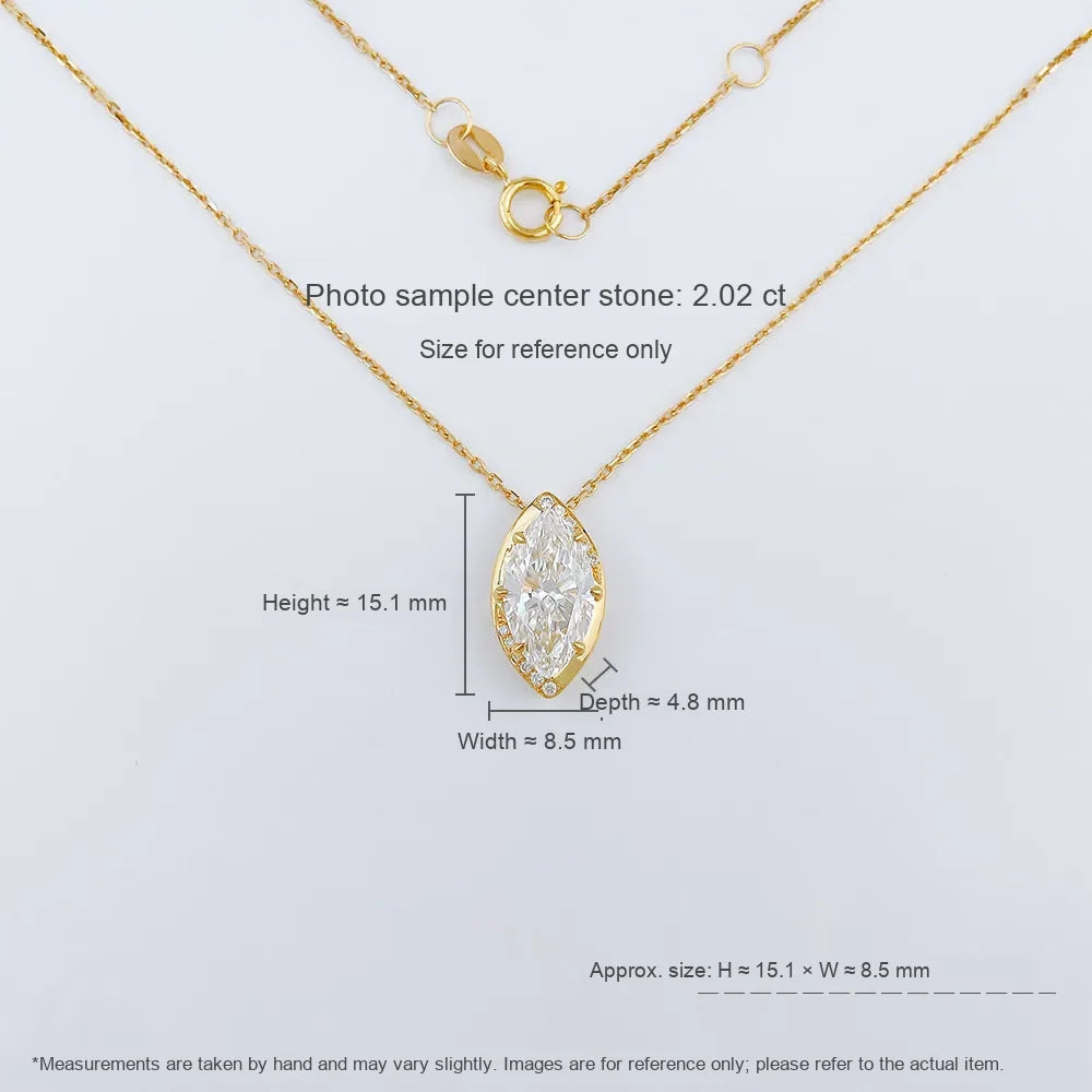 2.36 ct Minimalist Marquise-Cut Lab-Grown Diamond Necklace in 18K Yellow Gold – APYN0266-Y