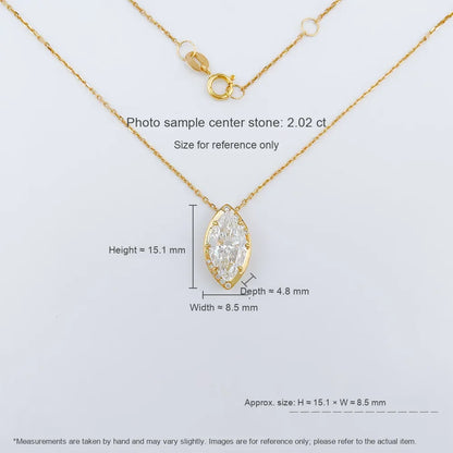 2.36 ct Minimalist Marquise-Cut Lab-Grown Diamond Necklace in 18K Yellow Gold – APYN0266-Y