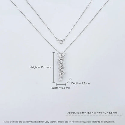 2.1 ctw Floral Cluster Mixed-Cut Lab-Grown Diamond Pendant Necklace in 18K White Gold