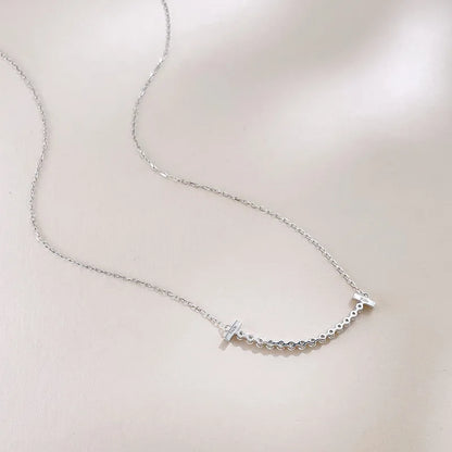 0.34 ctw Pavé Round-Cut Lab-Grown Diamond Necklace in 18K White Gold