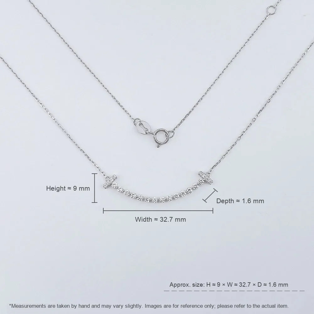 0.34 ctw Pavé Round-Cut Lab-Grown Diamond Necklace in 18K White Gold