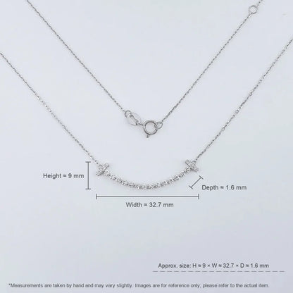 0.34 ctw Pavé Round-Cut Lab-Grown Diamond Necklace in 18K White Gold