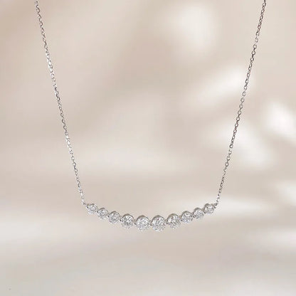 1.27 ctw Celestial Round-Cut Lab-Grown Diamond Necklace in 18K White Gold – APYN0272-W