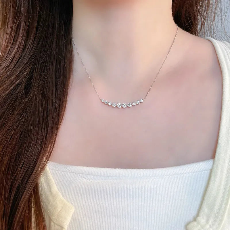 1.27 ctw Celestial Round-Cut Lab-Grown Diamond Necklace in 18K White Gold – APYN0272-W
