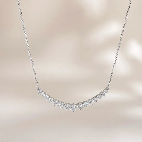 1.31 ctw Celestial Round-Cut Lab-Grown Diamond Necklace in 18K White Gold