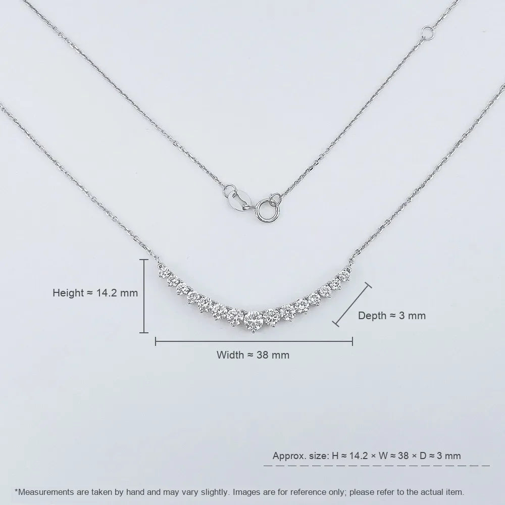 1.31 ctw Celestial Round-Cut Lab-Grown Diamond Necklace in 18K White Gold – APYN0273-W