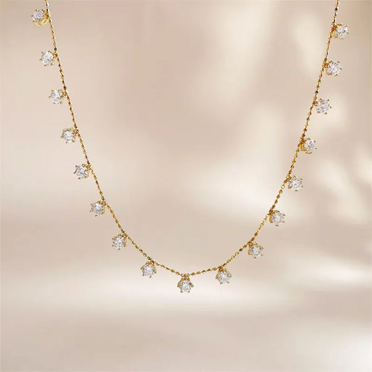 2.3 ctw Celestial Stackable Pear-Cut Lab-Grown Diamond Necklace in 18K Yellow Gold