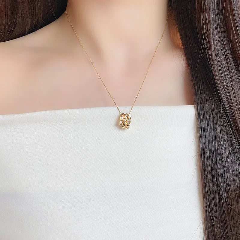 0.13 ctw Emerald-Cut Lab-Grown Diamond Necklace in 18K Yellow Gold