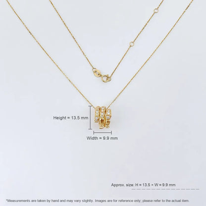 0.13 ctw Emerald-Cut Lab-Grown Diamond Necklace in 18K Yellow Gold