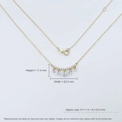 0.33 ct Statement Adjustable Round-Cut Lab-Grown Diamond Necklace in 18K Yellow Gold