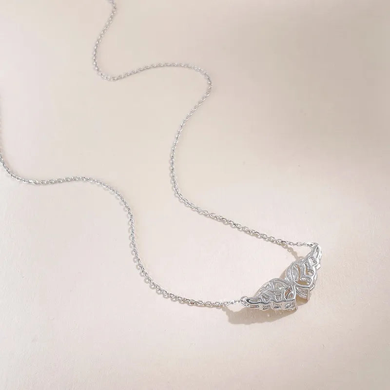 1.18 ctw Butterfly Adjustable Mixed-Cut Lab-Grown Diamond Necklace in 18K White Gold – APYN0287-W
